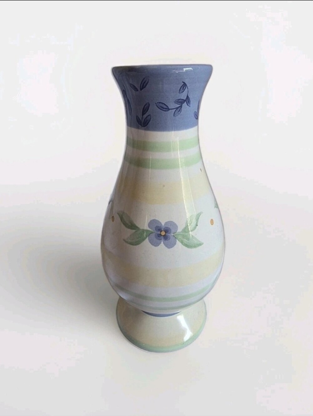 Vtg Pfaltzgraff Summer Breeze Small Ceramic Vase Floral Purple Yellow
